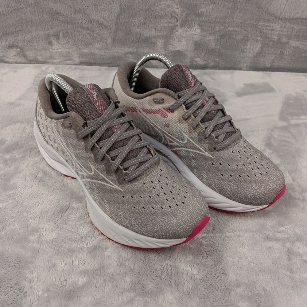 Womens Mizuno Wave Inspire 19 Running Shoes Size 8.5 Gray Mesh Sneakers Used